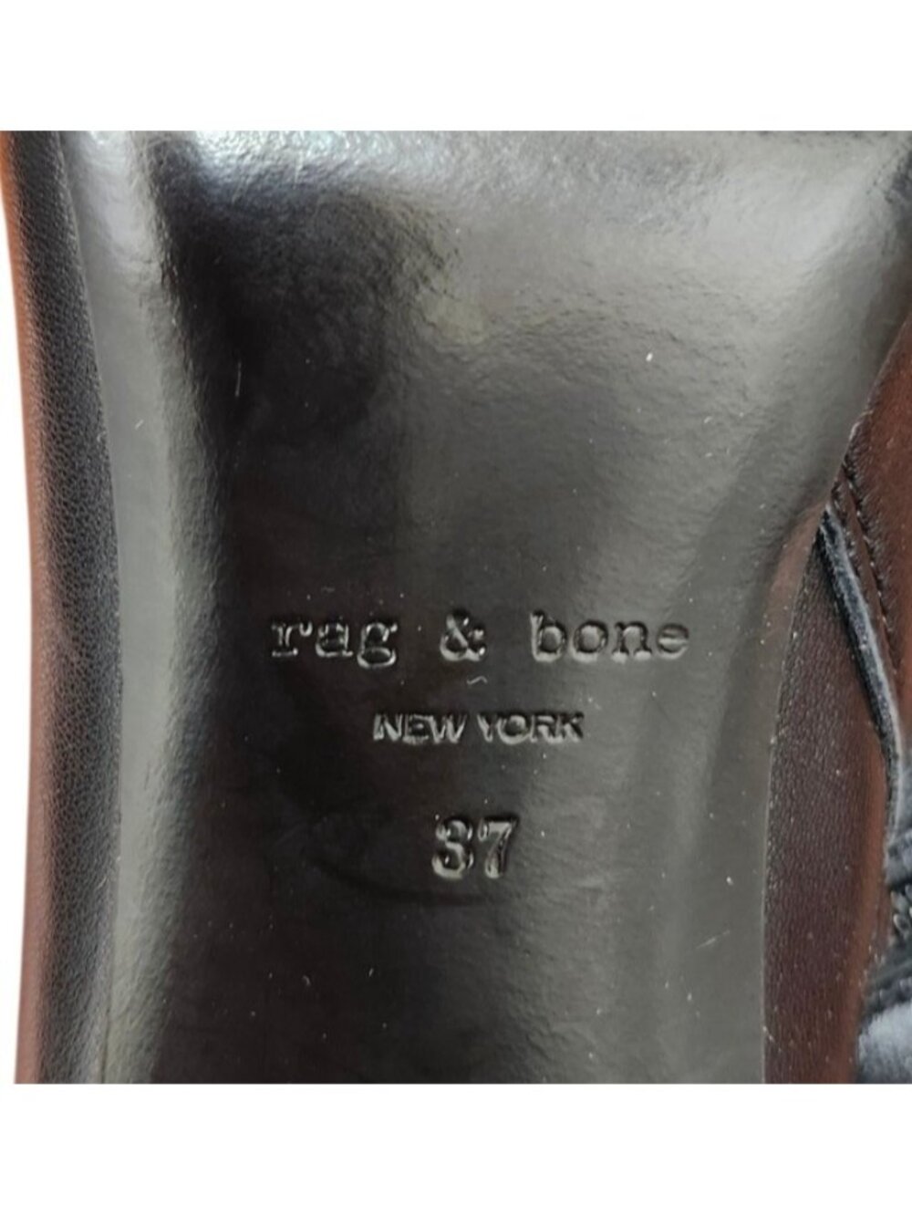 Rag & Bone Mercer Leather Knee High Boots Black Pointed Toe Kitten Heel EU 37 - Picture 16 of 16
